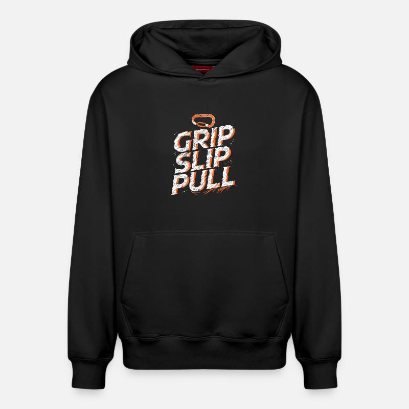 Grip Slip Pull Aventure Escalade - Sweat à capuche unisexe décontracté en coton biologique – de SPREAD - noir