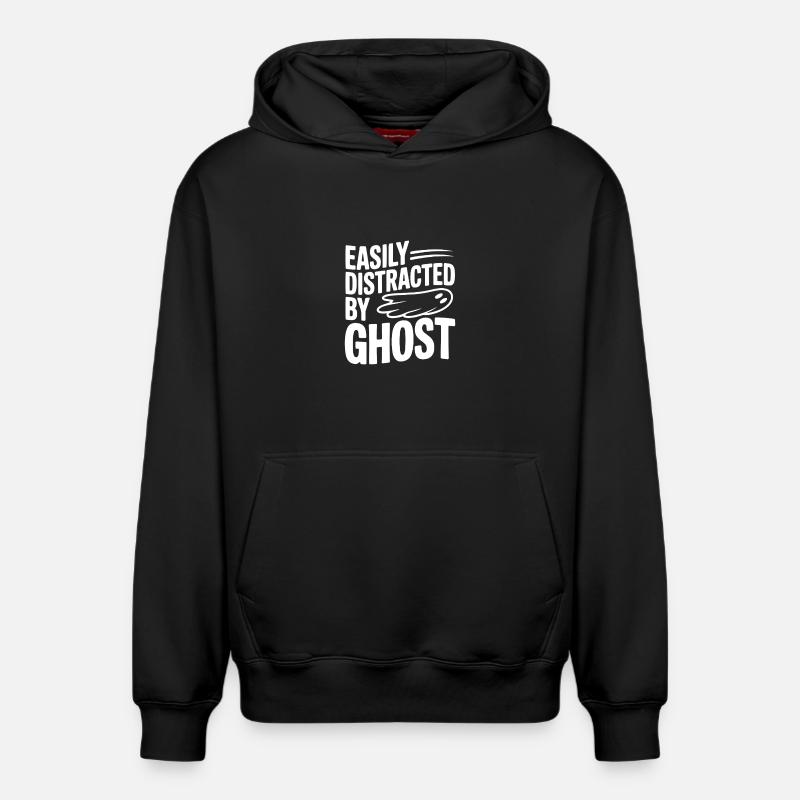 Facilement distraite par Ghost - Sweat à capuche unisexe décontracté en coton biologique – de SPREAD - noir