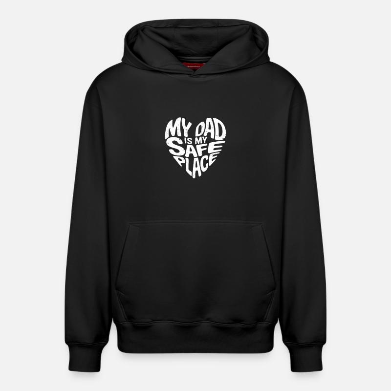 Mon père est mon refuge - Sweat à capuche unisexe décontracté en coton biologique – de SPREAD - noir