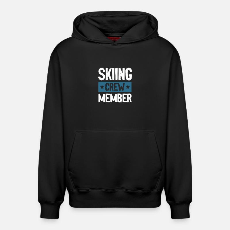Équipe de ski - Sweat à capuche unisexe décontracté en coton biologique – de SPREAD - noir
