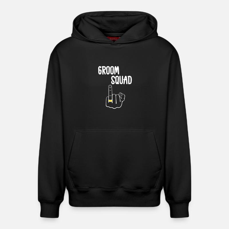 Escouade de Mariés Edgy - Sweat à capuche unisexe décontracté en coton biologique – de SPREAD - noir