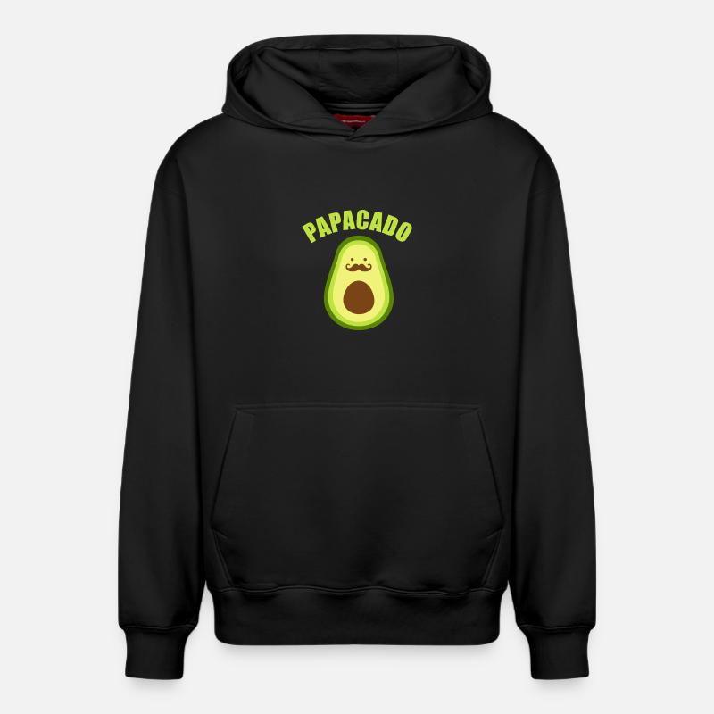 Moustache avocat-papagado - Sweat à capuche unisexe décontracté en coton biologique – de SPREAD - noir