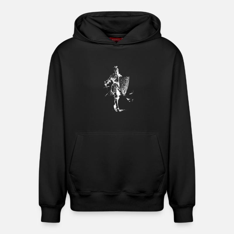 Emblème du chevalier - Sweat à capuche unisexe décontracté en coton biologique – de SPREAD - noir