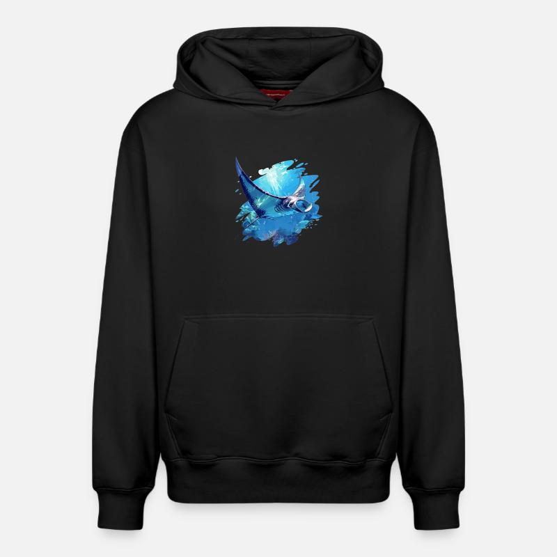 Rochen Mantarochen - Relaxed Unisex Organic Hoodie – von SPREAD - Schwarz
