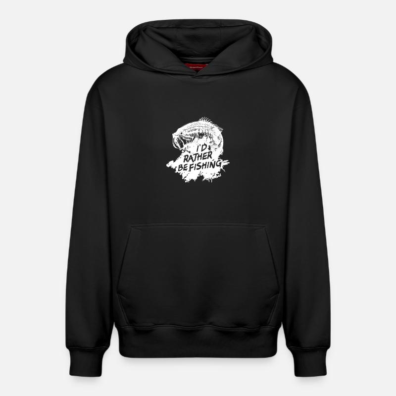 Je préférerais pêcher - Sweat à capuche unisexe décontracté en coton biologique – de SPREAD - noir