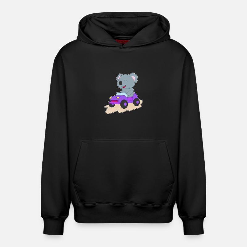 Koala Car - Sweat à capuche unisexe décontracté en coton biologique – de SPREAD - noir