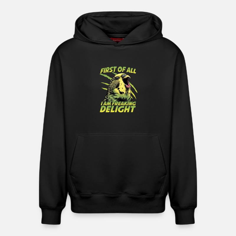 Perruche perruche australienne humour - Sweat à capuche unisexe décontracté en coton biologique – de SPREAD - noir