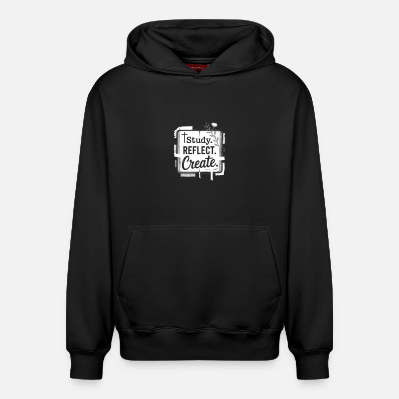 Étudier Réfléchir Créer - Sweat à capuche unisexe décontracté en coton biologique – de SPREAD - noir