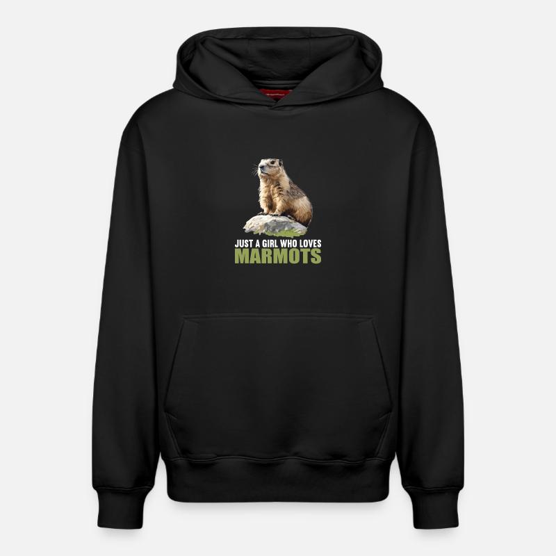 Marmottes Marmotte - Sweat à capuche unisexe décontracté en coton biologique – de SPREAD - noir