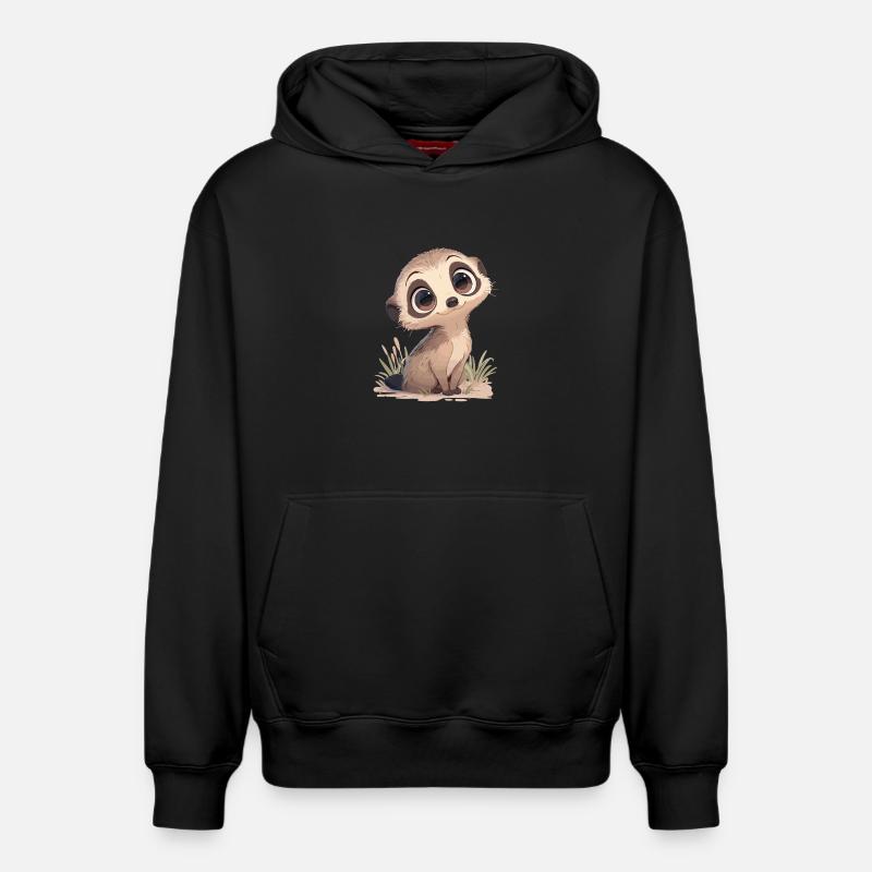 Suricate Erdmännchen - Sweat à capuche unisexe décontracté en coton biologique – de SPREAD - noir
