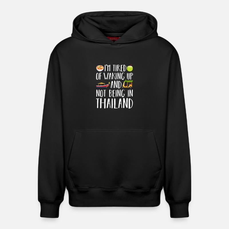 Thaïlande - Sweat à capuche unisexe décontracté en coton biologique – de SPREAD - noir