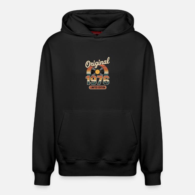 Edition limitée 1976 - Sweat à capuche unisexe décontracté en coton biologique – de SPREAD - noir