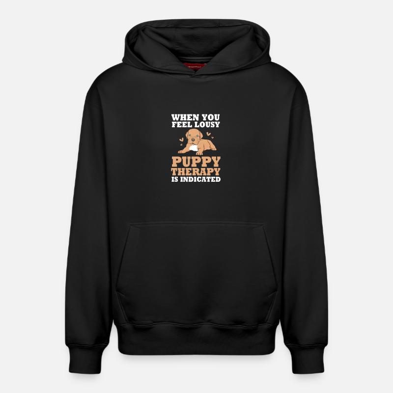 Chien de thérapie - Sweat à capuche unisexe décontracté en coton biologique – de SPREAD - noir