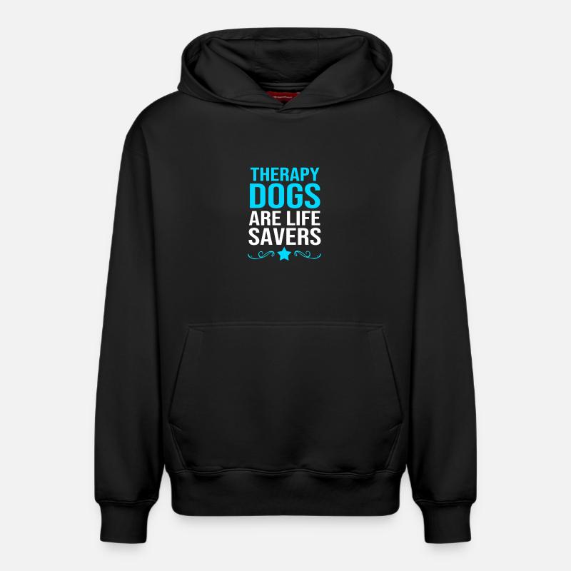 Chien de thérapie - Sweat à capuche unisexe décontracté en coton biologique – de SPREAD - noir
