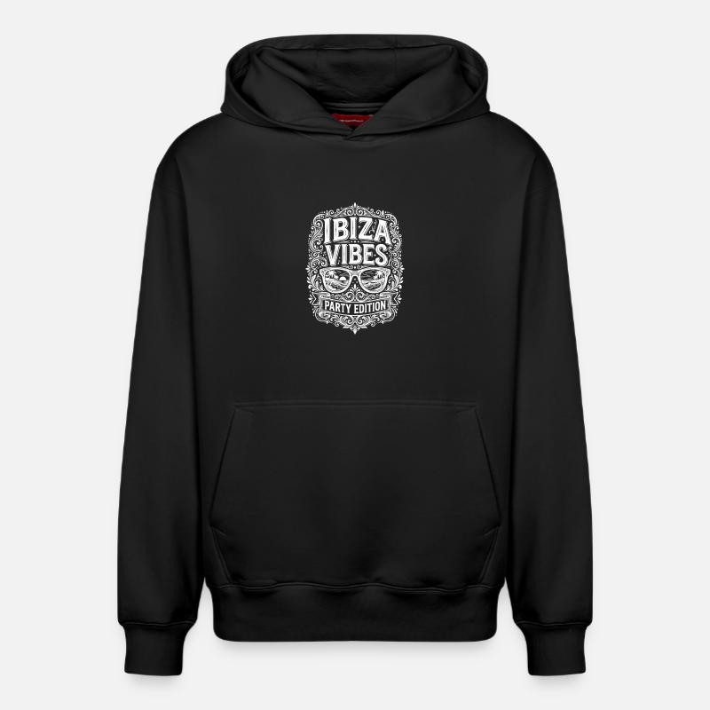 Ibiza Vibes - Sweat à capuche unisexe décontracté en coton biologique – de SPREAD - noir