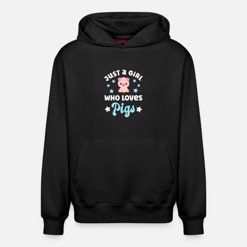Cochons Cochons - Sweat à capuche unisexe décontracté en coton biologique – de SPREAD - noir