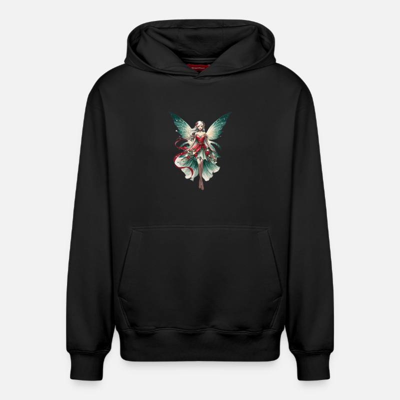 Noël - Fée - Sweat à capuche unisexe décontracté en coton biologique – de SPREAD - noir