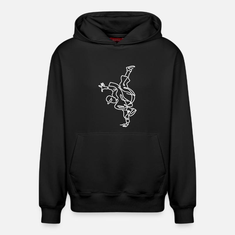 Croquis de breakdance - Sweat à capuche unisexe décontracté en coton biologique – de SPREAD - noir
