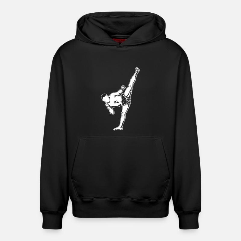Kickboxeur - Sweat à capuche unisexe décontracté en coton biologique – de SPREAD - noir