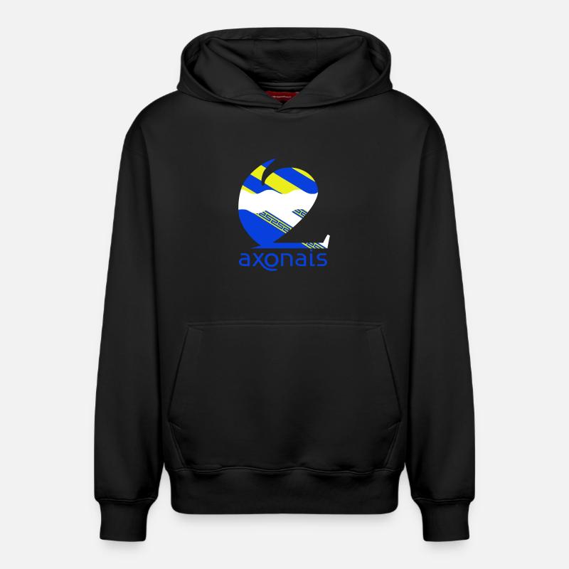 Axonais - Sweat à capuche unisexe décontracté en coton biologique – de SPREAD - noir