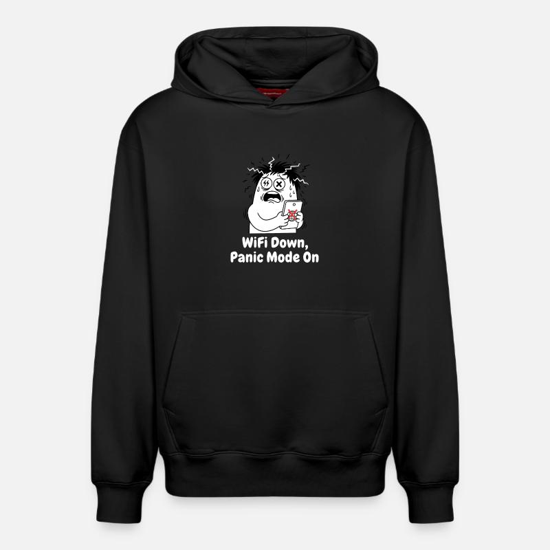 Défaillance WiFi Mode panique - Sweat à capuche unisexe décontracté en coton biologique – de SPREAD - noir