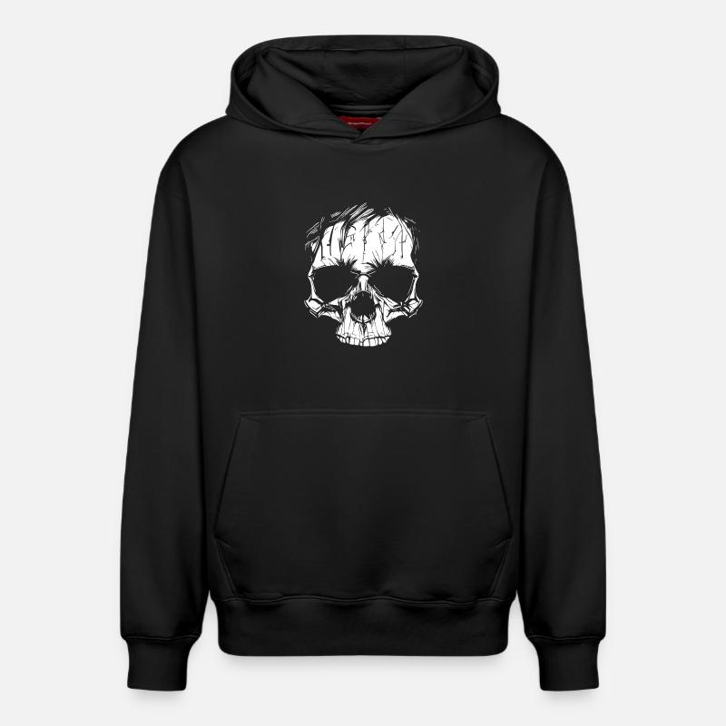 Crâne dans un look zombie - Sweat à capuche unisexe décontracté en coton biologique – de SPREAD - noir