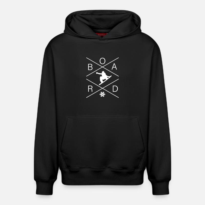 Snowboard - Sweat à capuche unisexe décontracté en coton biologique – de SPREAD - noir