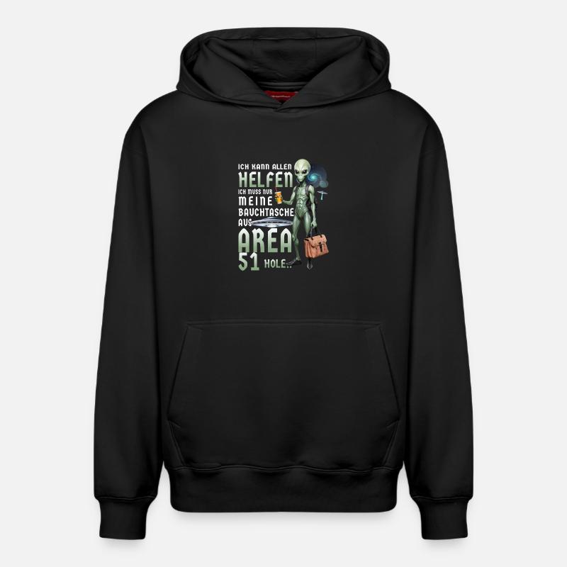 Drôle d’extraterrestre - Sweat à capuche unisexe décontracté en coton biologique – de SPREAD - noir