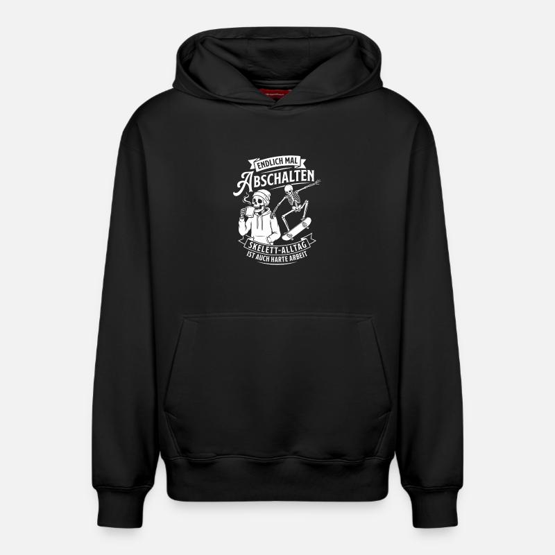 Éteindre avec Skeleton Skate - Sweat à capuche unisexe décontracté en coton biologique – de SPREAD - noir
