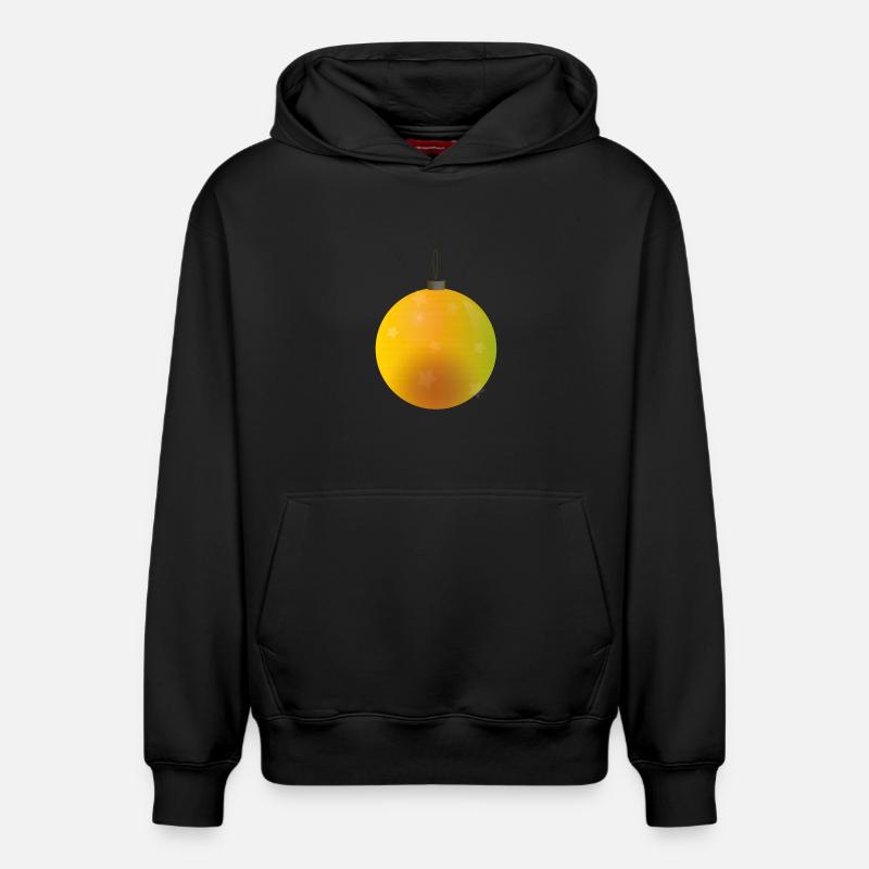 gelbliche Weihnachtskugel mit Sternen - Relaxed Unisex Organic Hoodie – von SPREAD - Schwarz