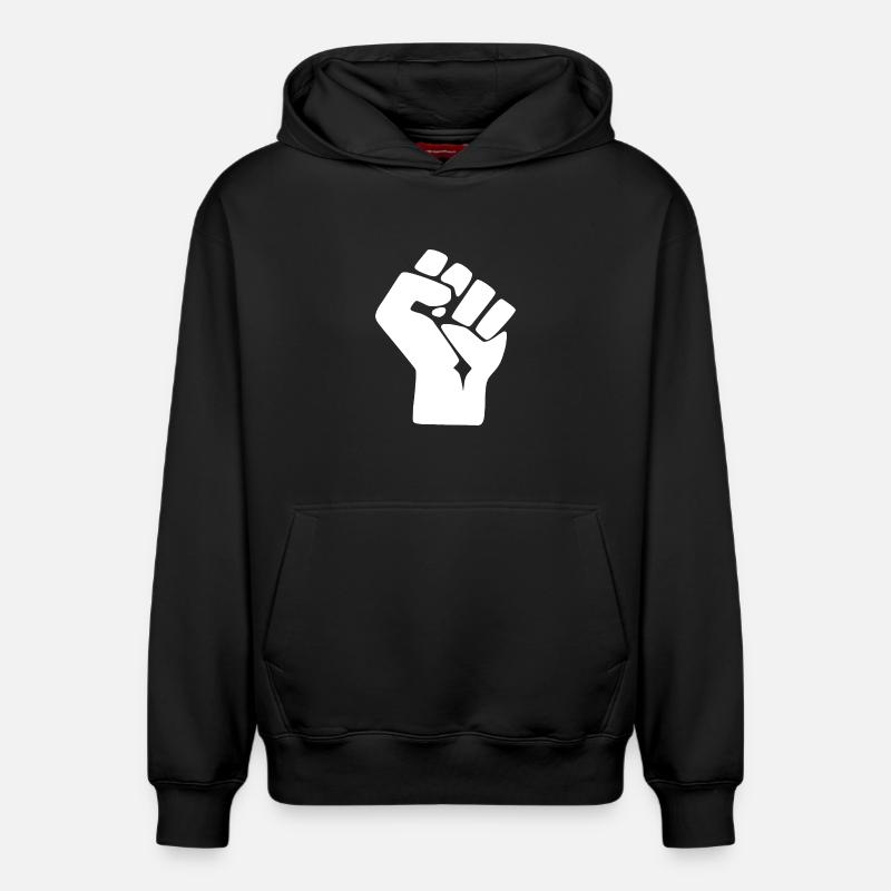 poing - Sweat à capuche unisexe décontracté en coton biologique – de SPREAD - noir