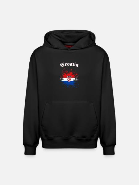 Kroatien Splatter Croatia - Relaxed Unisex Organic Hoodie – von SPREAD - Schwarz