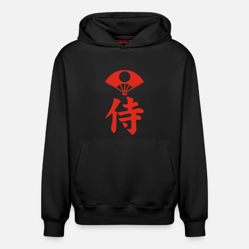 Samurai-Emblem des Satake-Clans (rot) - Relaxed Unisex Organic Hoodie – von SPREAD - Schwarz