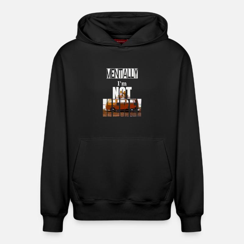 MENTALLY I'm not here - Sweat à capuche unisexe décontracté en coton biologique – de SPREAD - noir