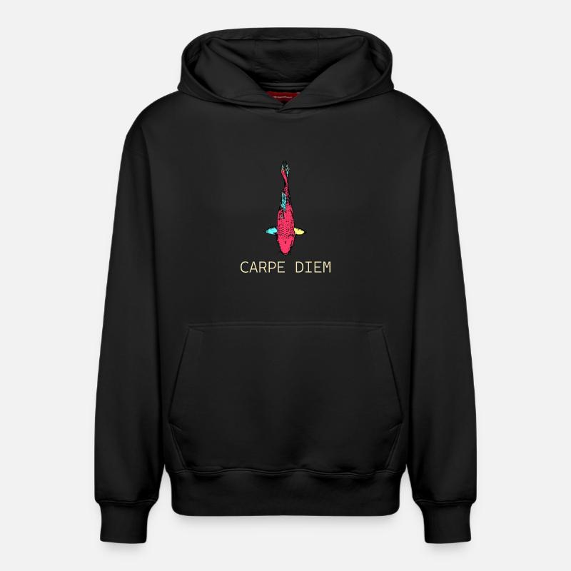 Neon Koi Carpe Diem - Sweat à capuche unisexe décontracté en coton biologique – de SPREAD - noir