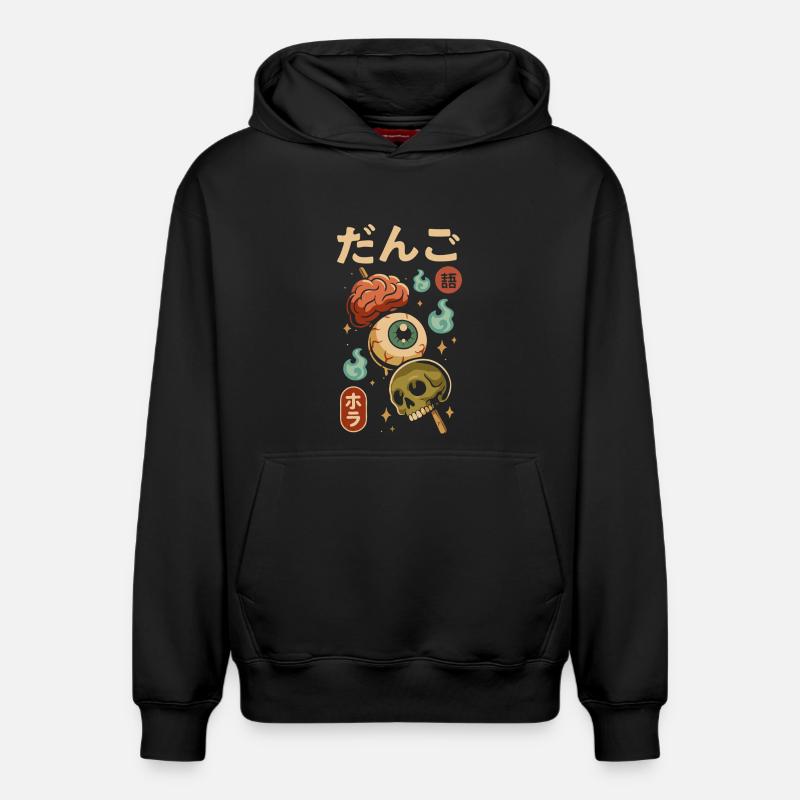 Dango d'horreur japonais - Sweat à capuche unisexe décontracté en coton biologique – de SPREAD - noir