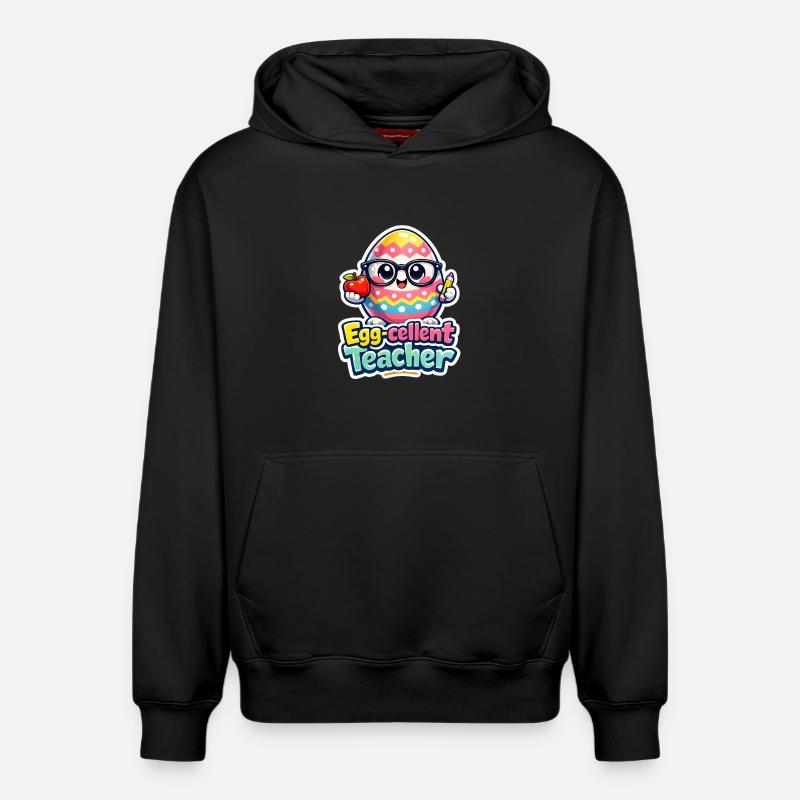 Egg Cellent Enseignant Œuf de Pâques - Sweat à capuche unisexe décontracté en coton biologique – de SPREAD - noir