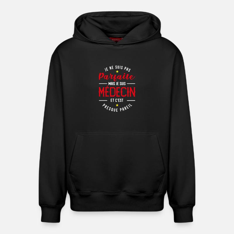 medecin_parfaite_cadeau_maman_mdecin - Sweat à capuche unisexe décontracté en coton biologique – de SPREAD - noir