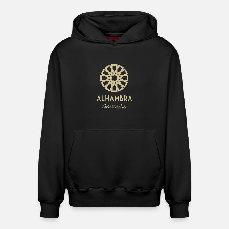 Alhambra Grenade 1 - Sweat à capuche unisexe décontracté en coton biologique – de SPREAD - noir