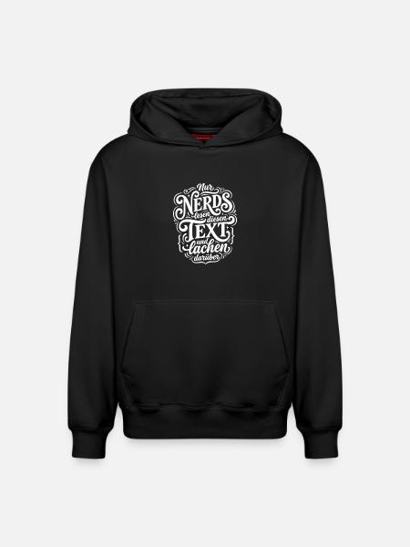 Nerd liest Text Humor Spruch - Relaxed Unisex Organic Hoodie – von SPREAD - Schwarz