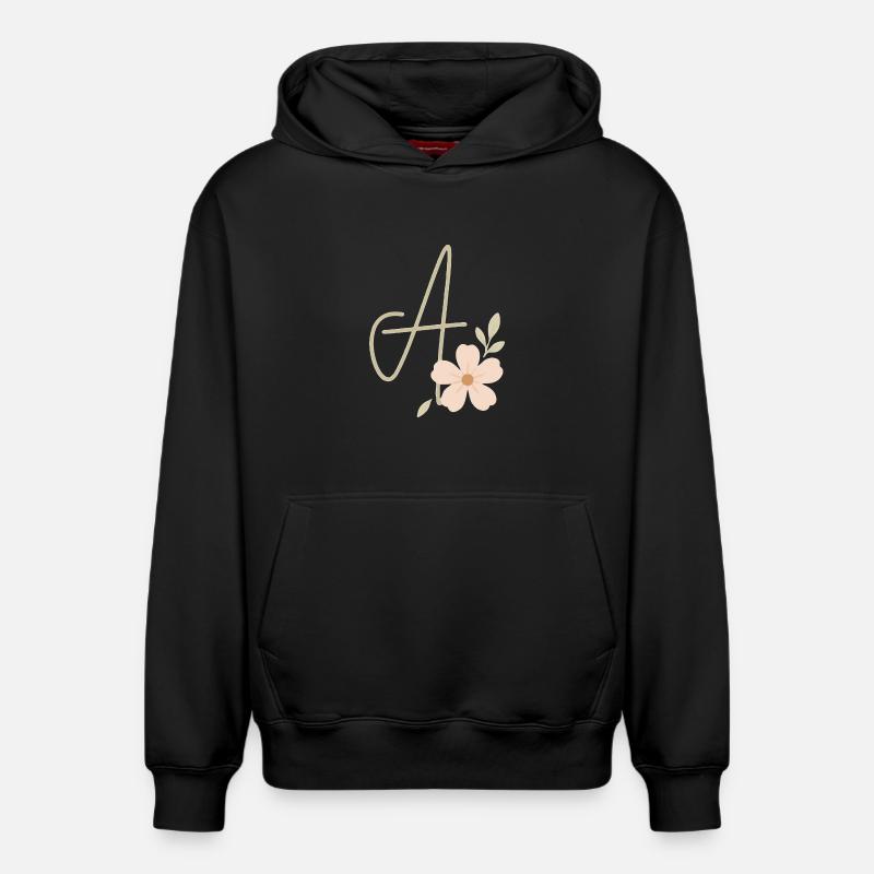 Monogramm Eine Blüte - Relaxed Unisex Organic Hoodie – von SPREAD - Schwarz