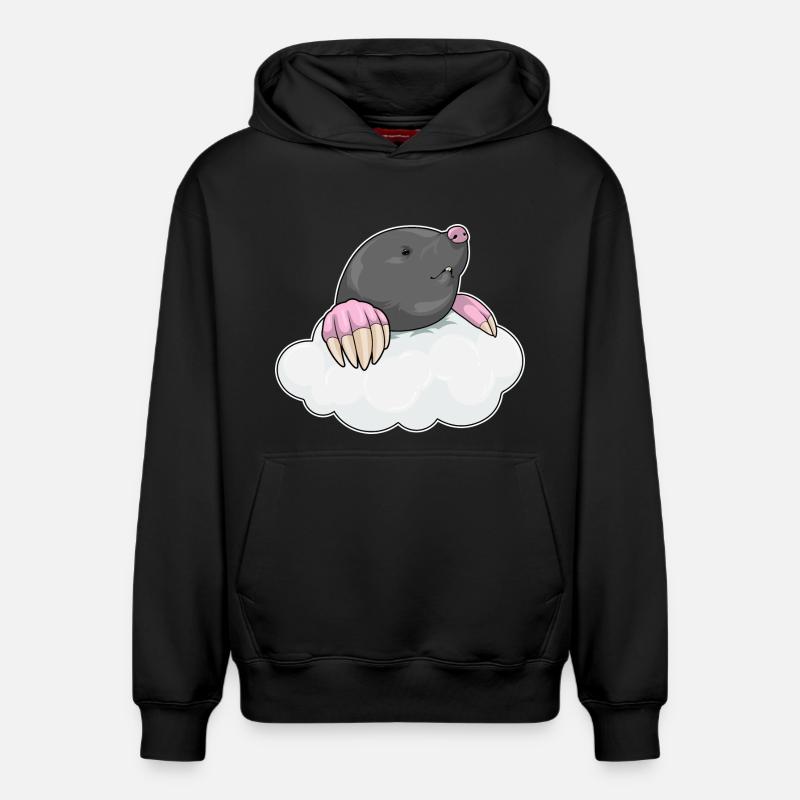 Nuages de taupes - Sweat à capuche unisexe décontracté en coton biologique – de SPREAD - noir