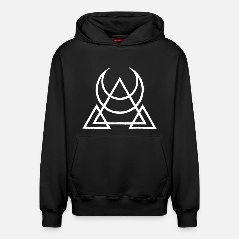 Symbole blanc des pyramides égyptiennes - Sweat à capuche unisexe décontracté en coton biologique – de SPREAD - noir