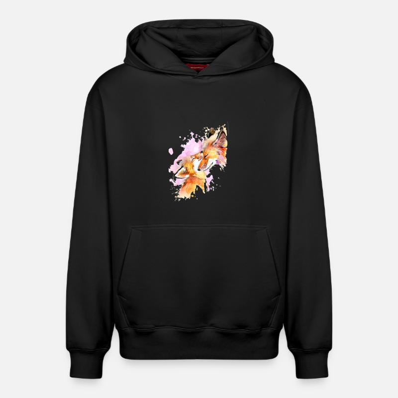 Love my fox - Sweat à capuche unisexe décontracté en coton biologique – de SPREAD - noir