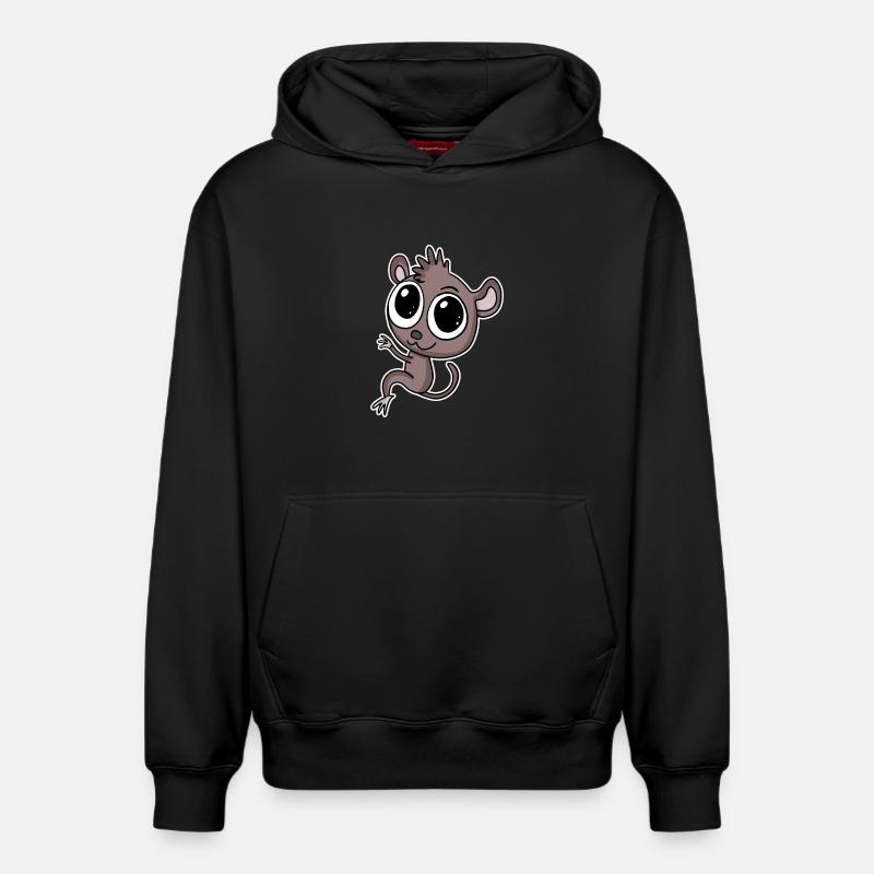 Leprechaun lémuriens Leprechaun primauté - Sweat à capuche unisexe décontracté en coton biologique – de SPREAD - noir