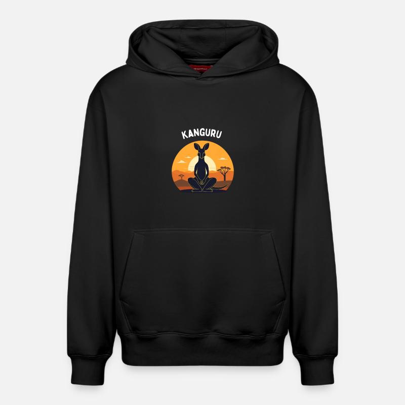 Kanguru - Sweat à capuche unisexe décontracté en coton biologique – de SPREAD - noir