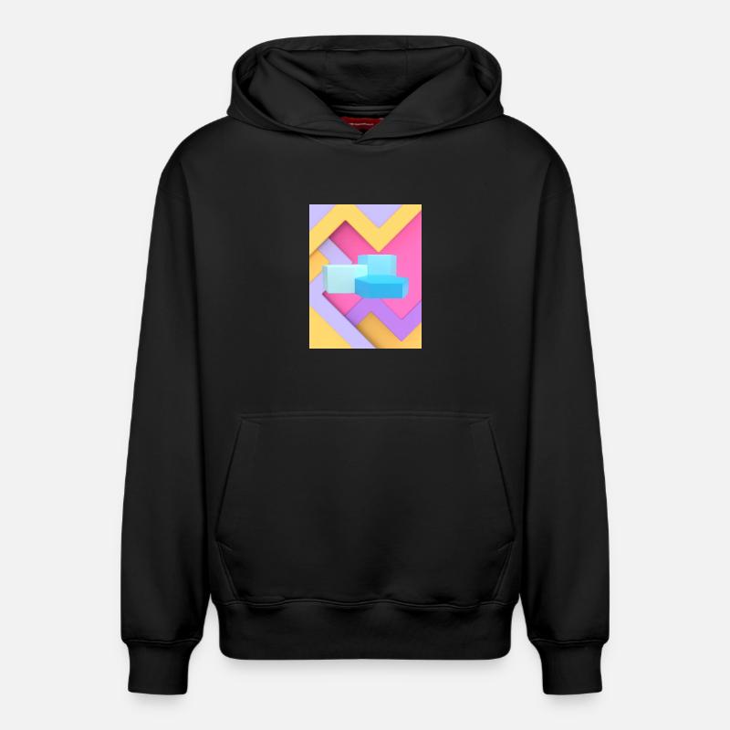 Conception de pod géométrique pastel - Sweat à capuche unisexe décontracté en coton biologique – de SPREAD - noir