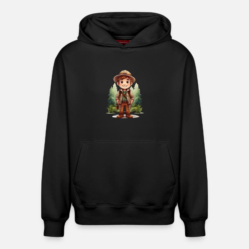 Explorateur aventureux - Sweat à capuche unisexe décontracté en coton biologique – de SPREAD - noir