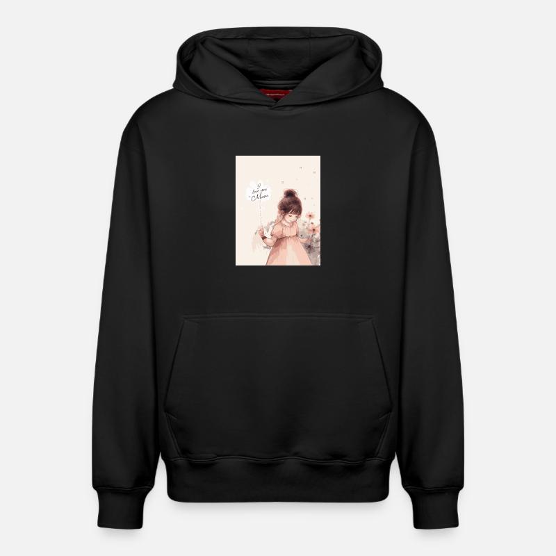 Douce fille Amour Maman - Sweat à capuche unisexe décontracté en coton biologique – de SPREAD - noir