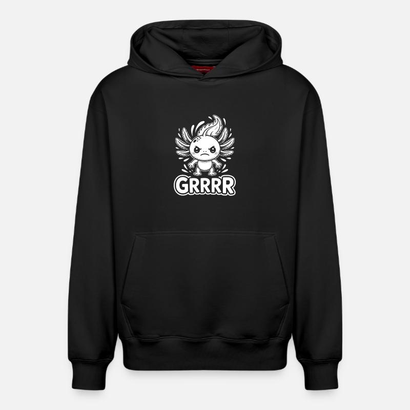 Grump Axolotl - Sweat à capuche unisexe décontracté en coton biologique – de SPREAD - noir